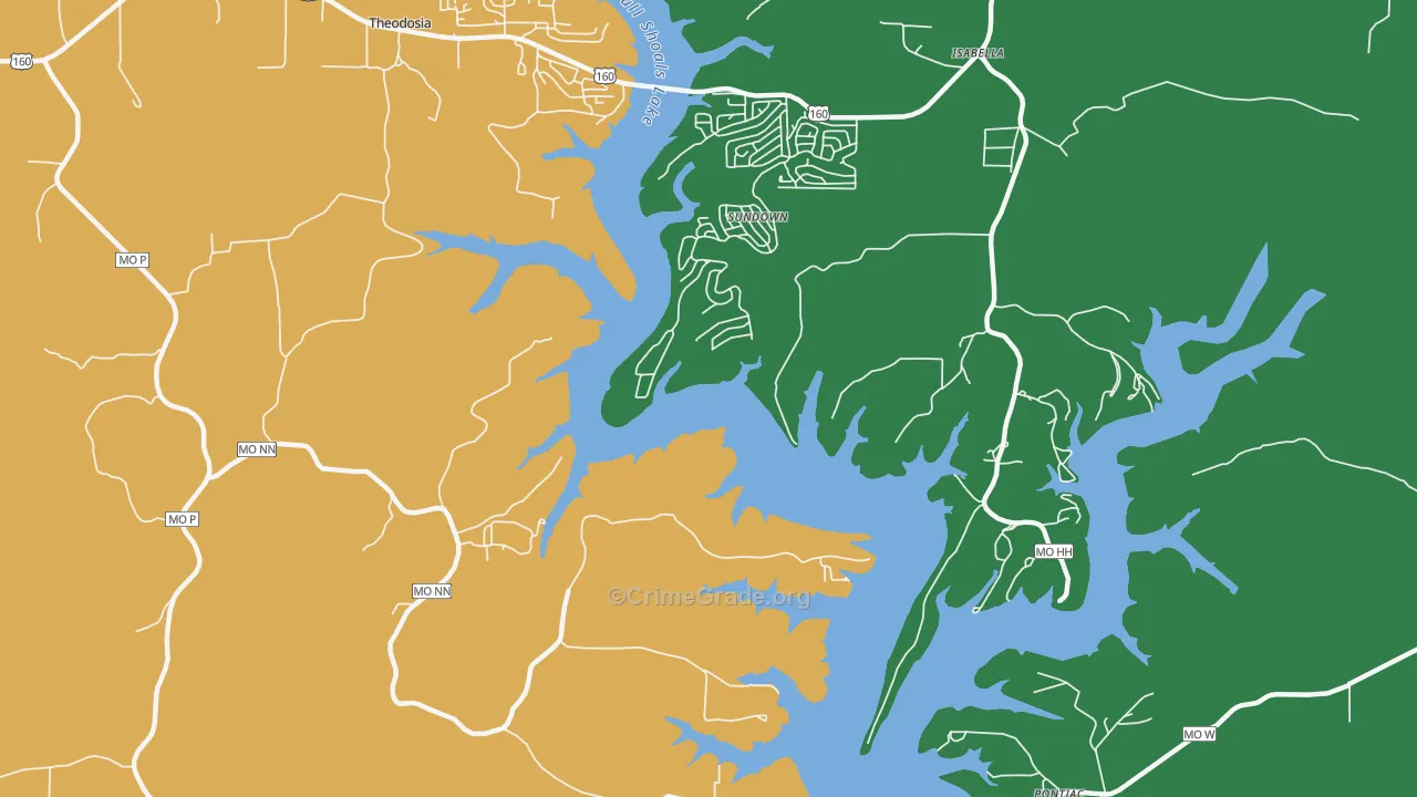 Sundown, MO Map of Assault Rates