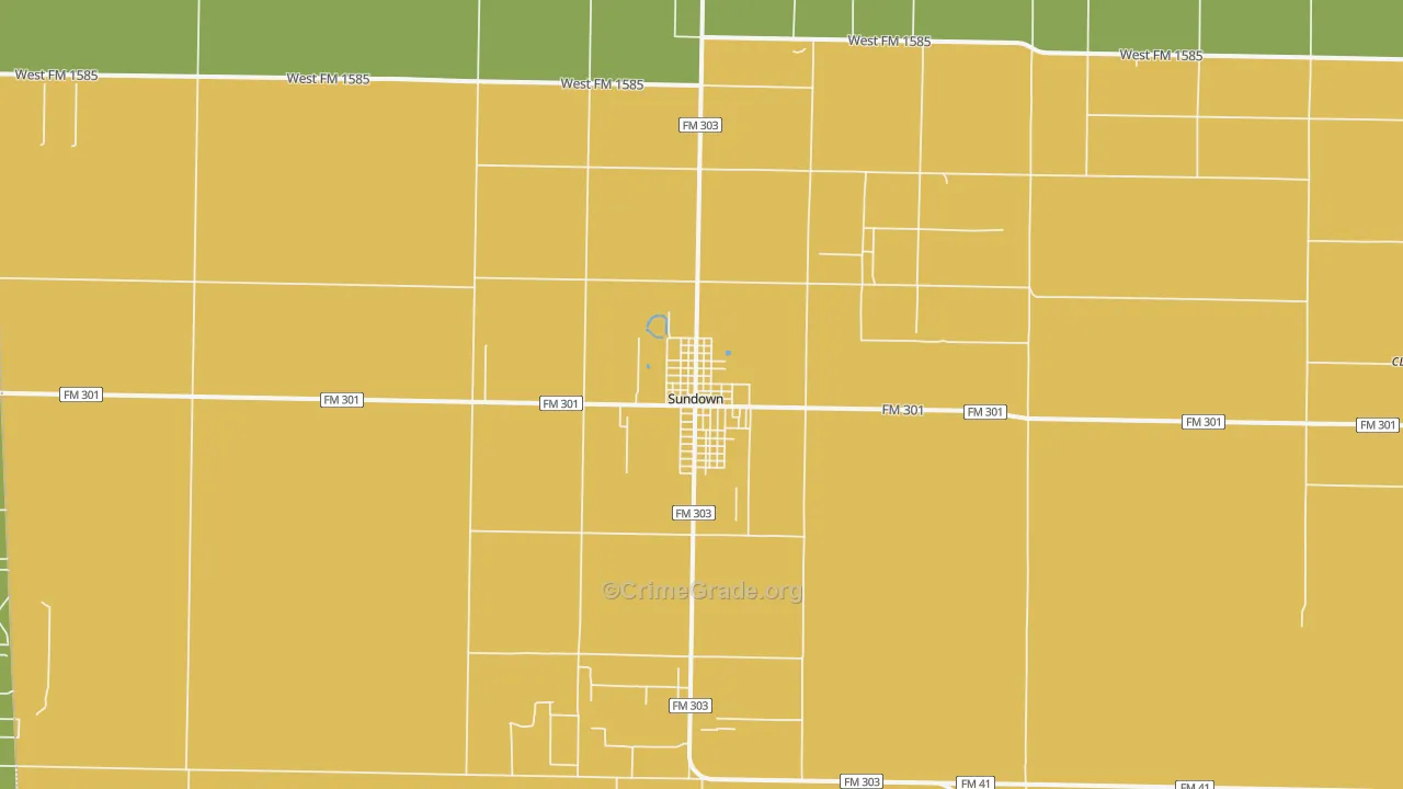 Sundown, TX Map of Assault Rates