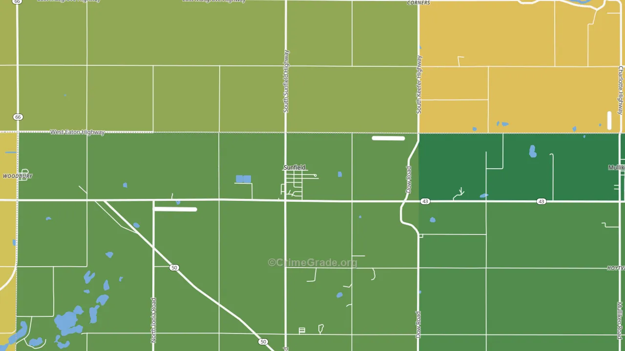 Sunfield, MI Map of Assault Rates