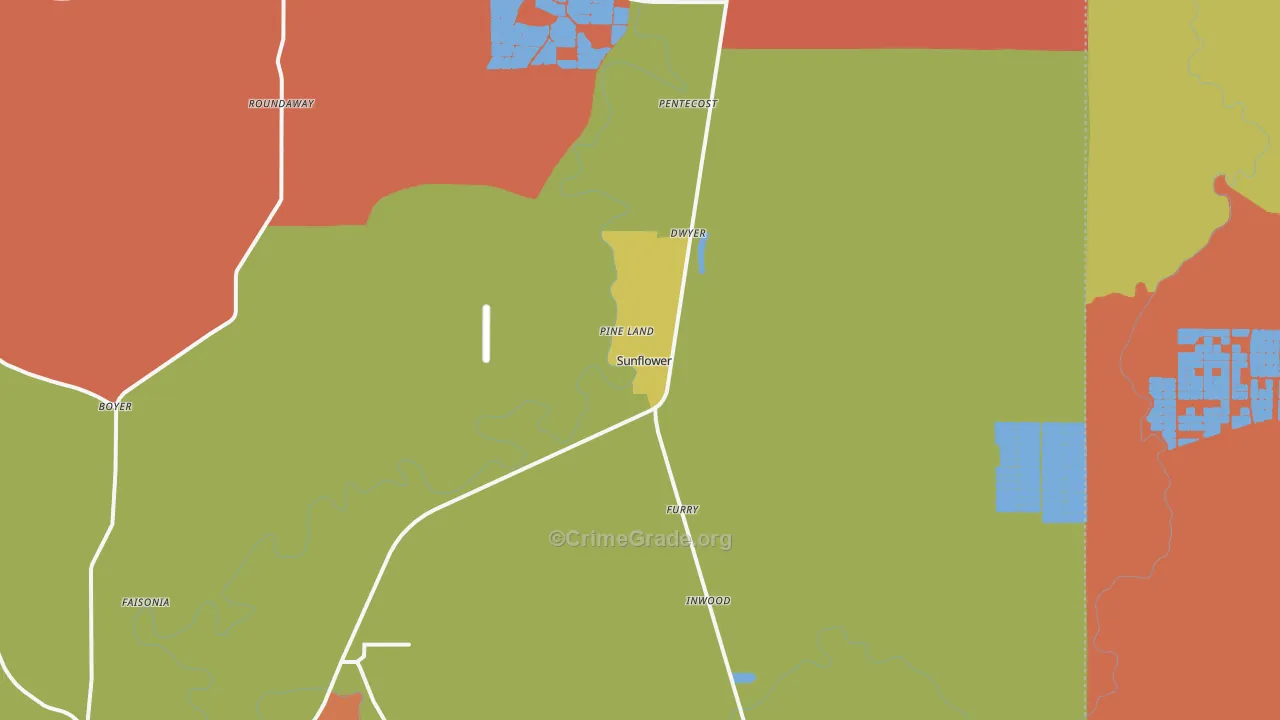 Sunflower, MS Map of Assault Rates