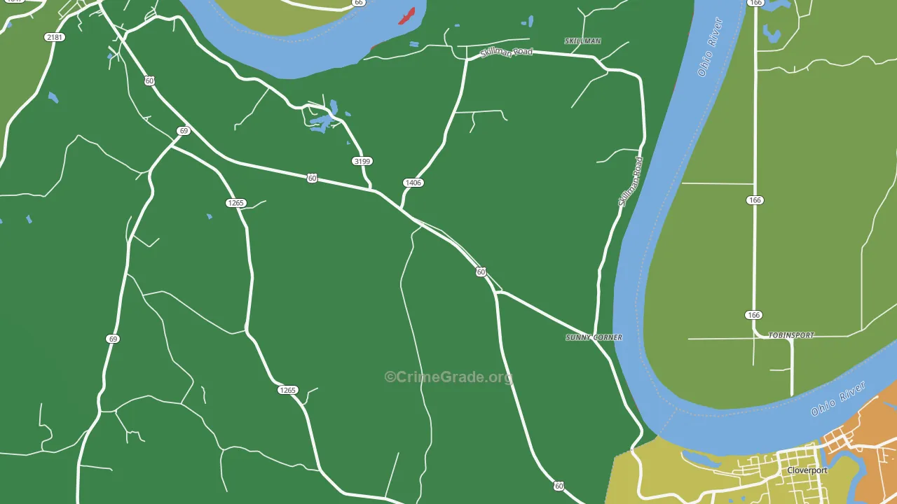 Sunny Corner, KY Map of Assault Rates