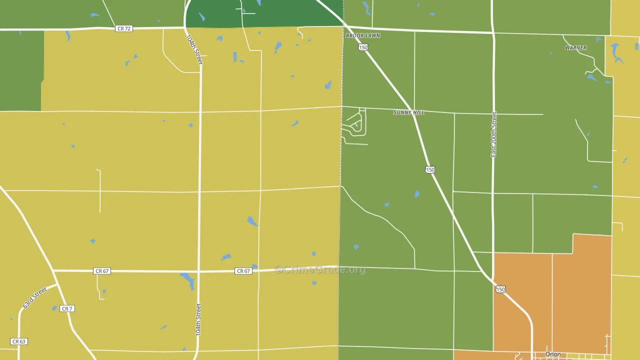 Sunny Hill Estates, IL Map of Assault Rates