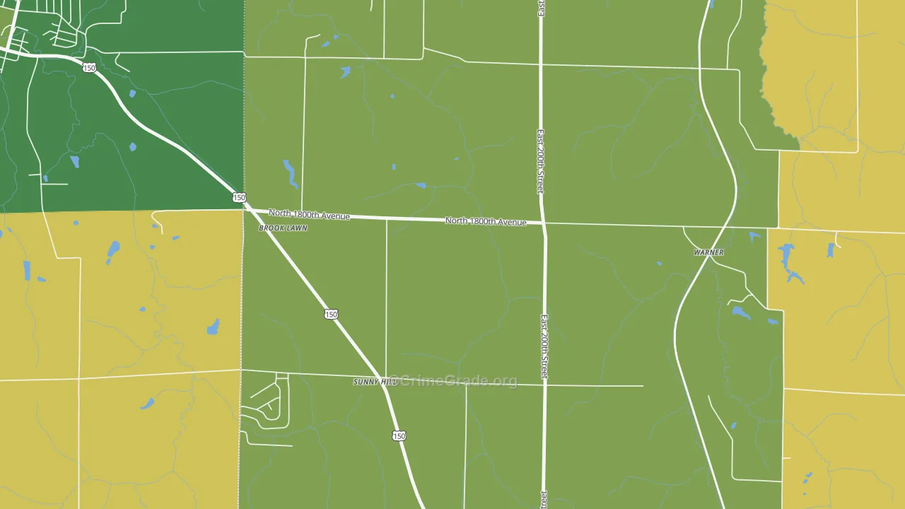 Sunny Hill, IL Map of Assault Rates
