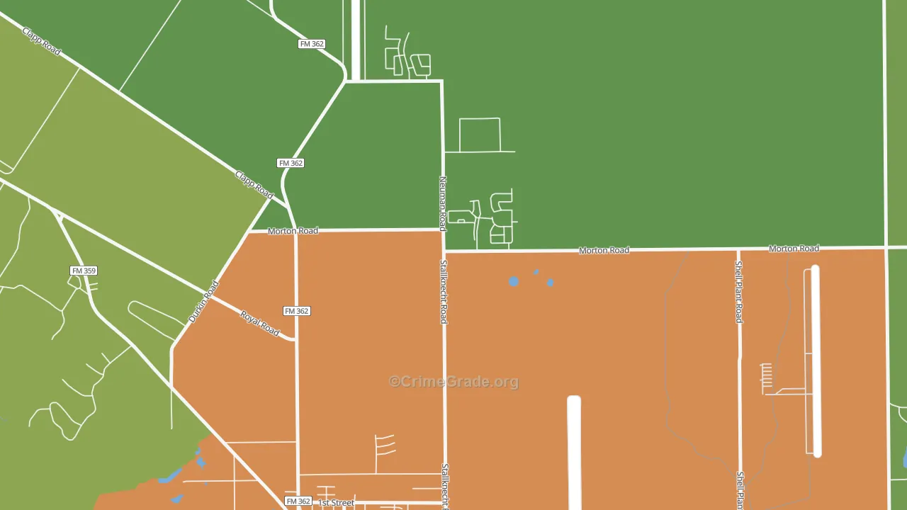 Sunny Side, TX Map of Assault Rates