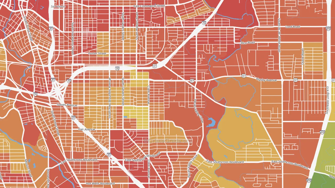 Sunny Slope, San Antonio, TX Map of Assault Rates