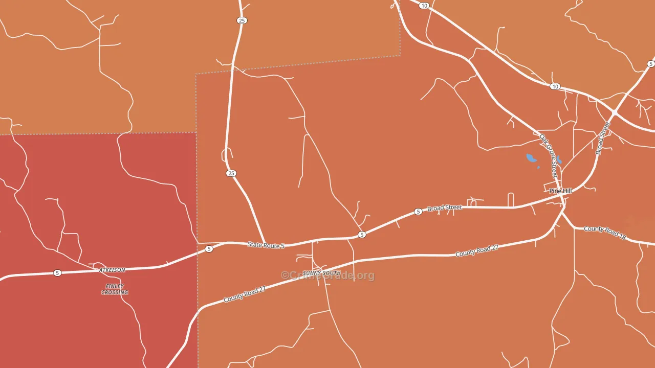 Sunny South, AL Map of Assault Rates