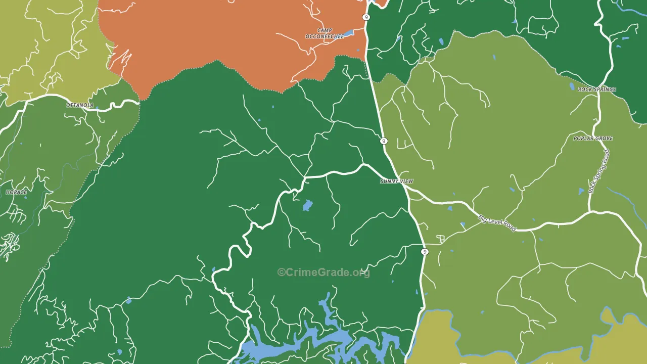 Sunny View, NC Map of Assault Rates