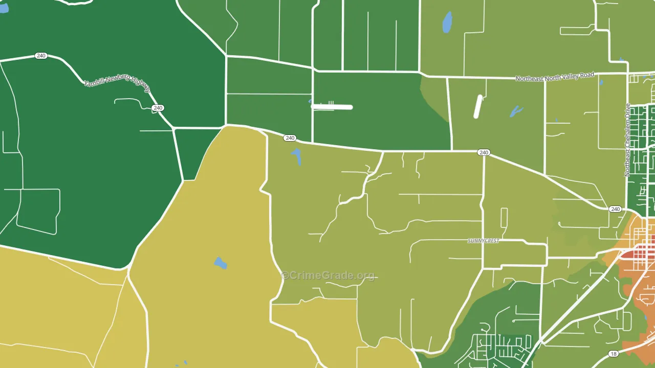 Sunnycrest, OR Map of Assault Rates