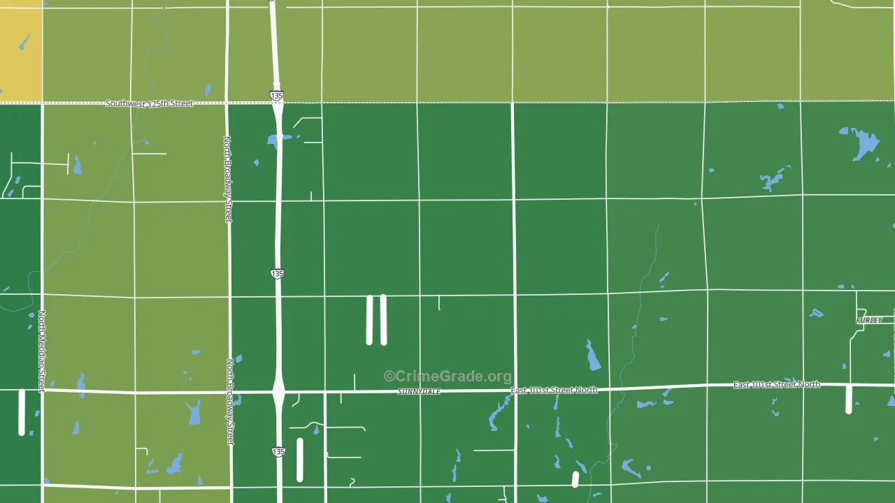 Sunnydale, KS Map of Assault Rates