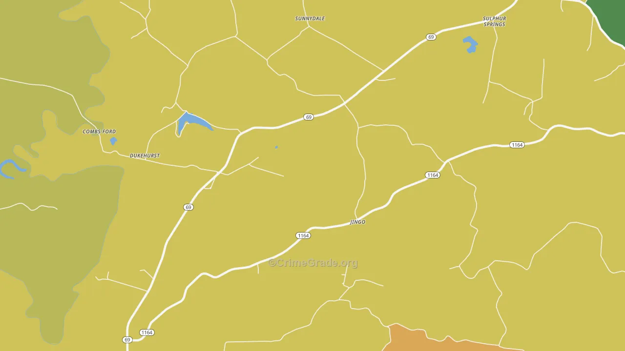 Sunnydale, KY Map of Assault Rates