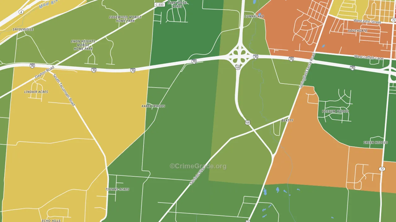 Sunnyland, OH Map of Assault Rates