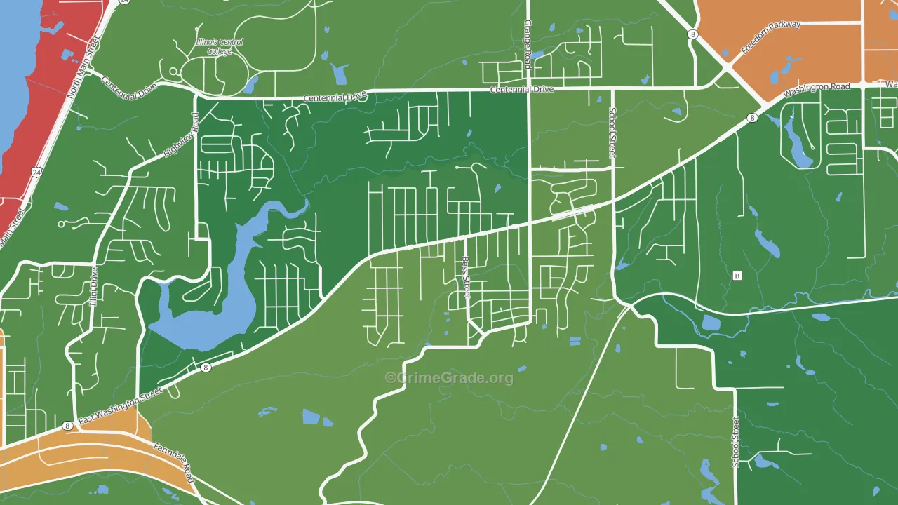 Sunnyland, Washington, IL Map of Assault Rates
