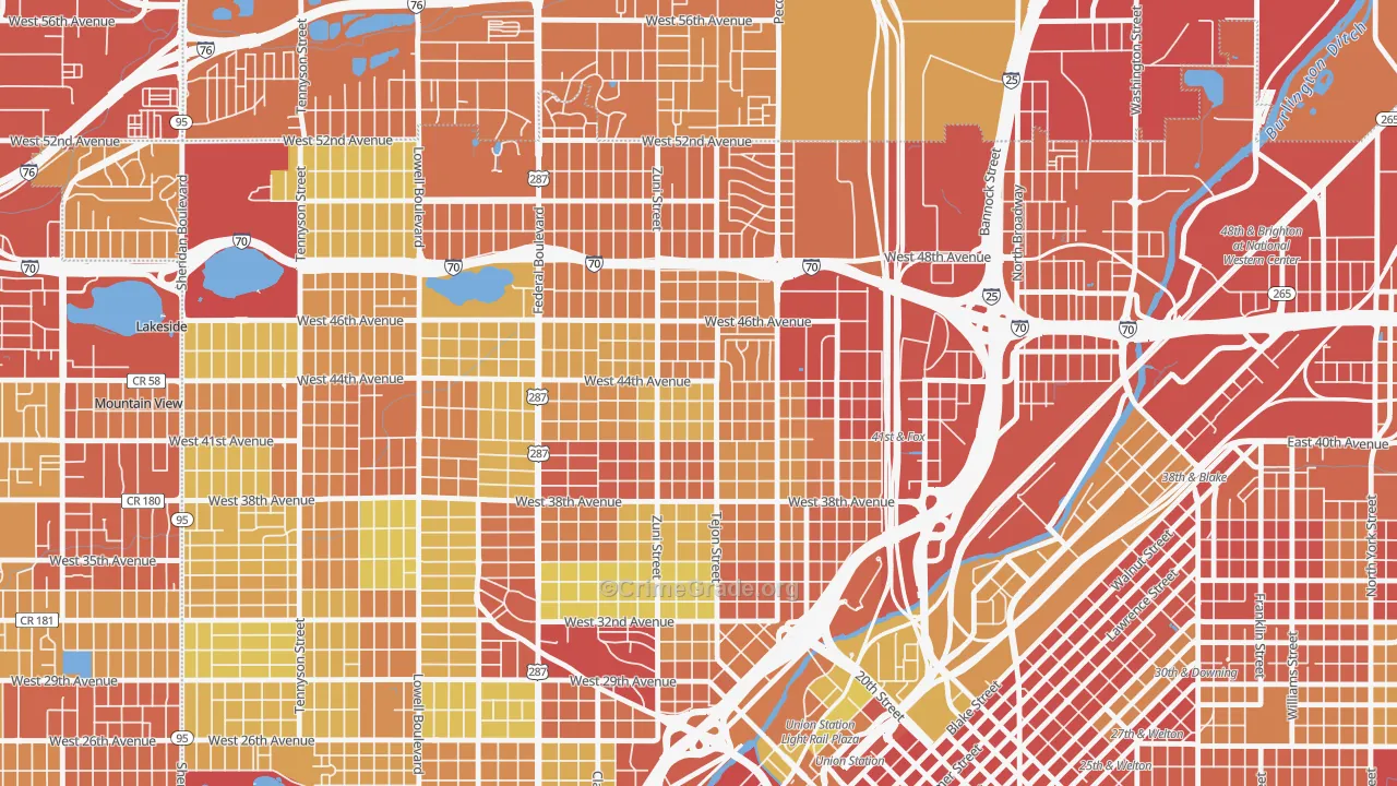 Sunnyside, Denver, CO Map of Assault Rates