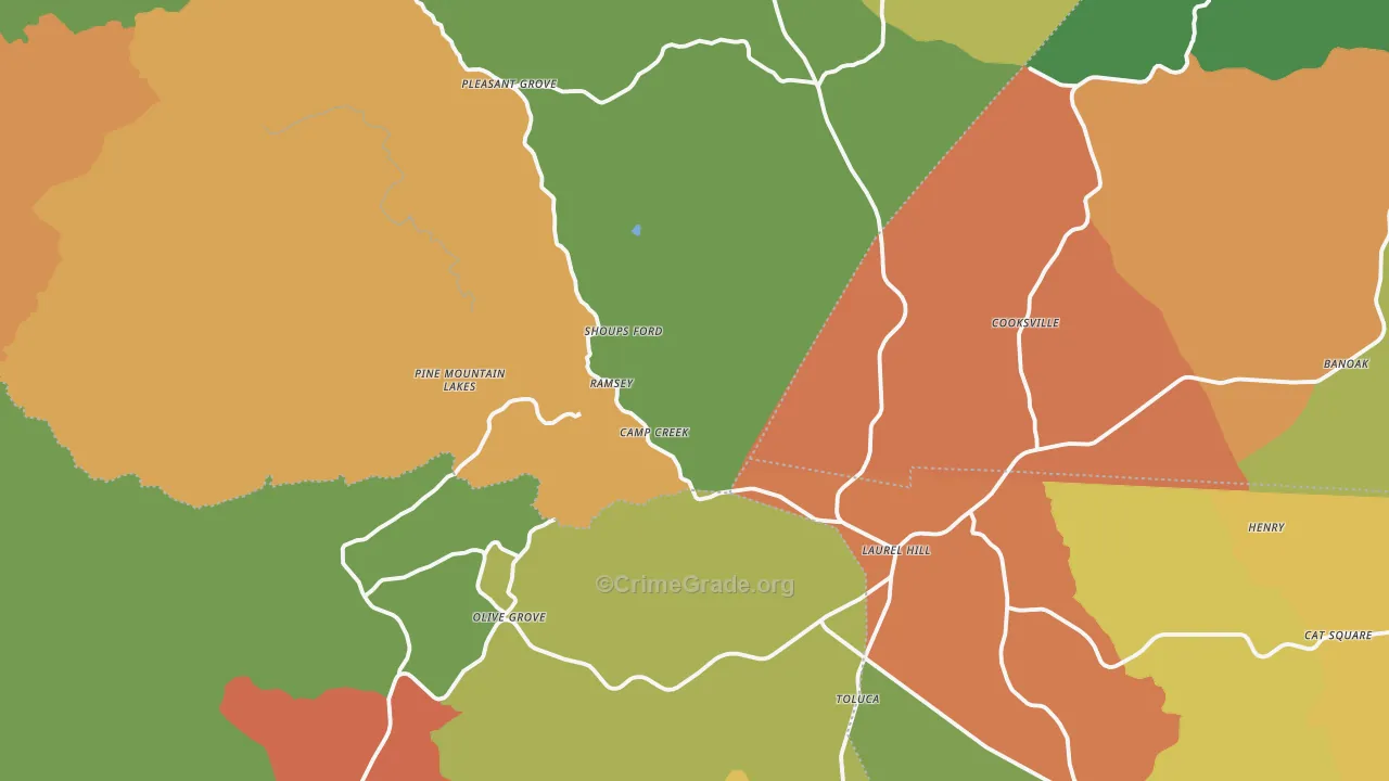 Sunnyside, NC Map of Assault Rates