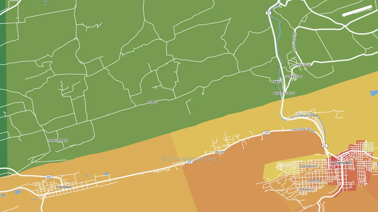 Sunnyside, PA Map of Assault Rates