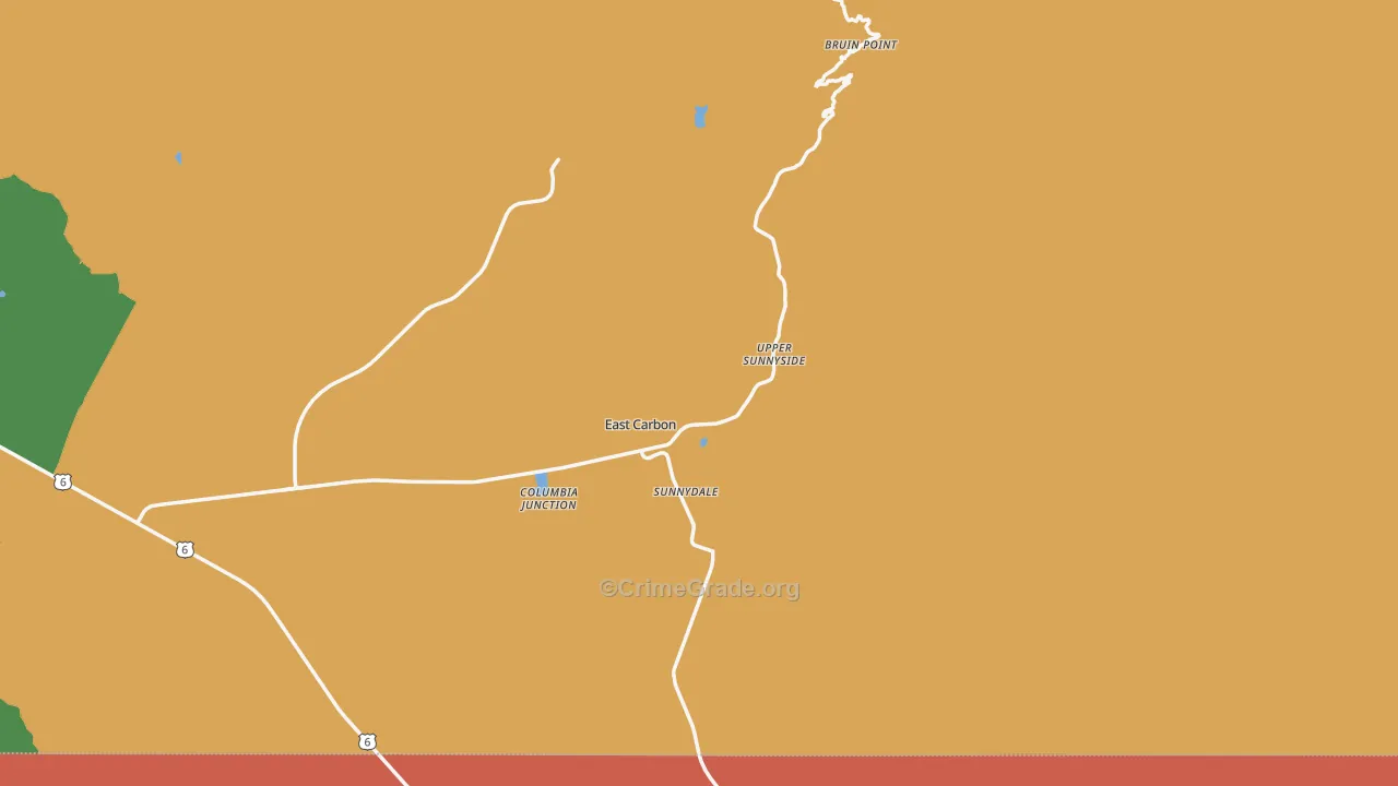 Sunnyside, UT Map of Assault Rates