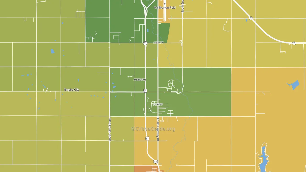 Sunray, OK Map of Assault Rates