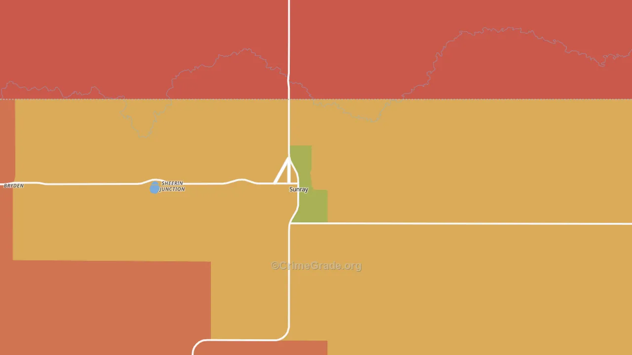 Sunray, TX Map of Assault Rates