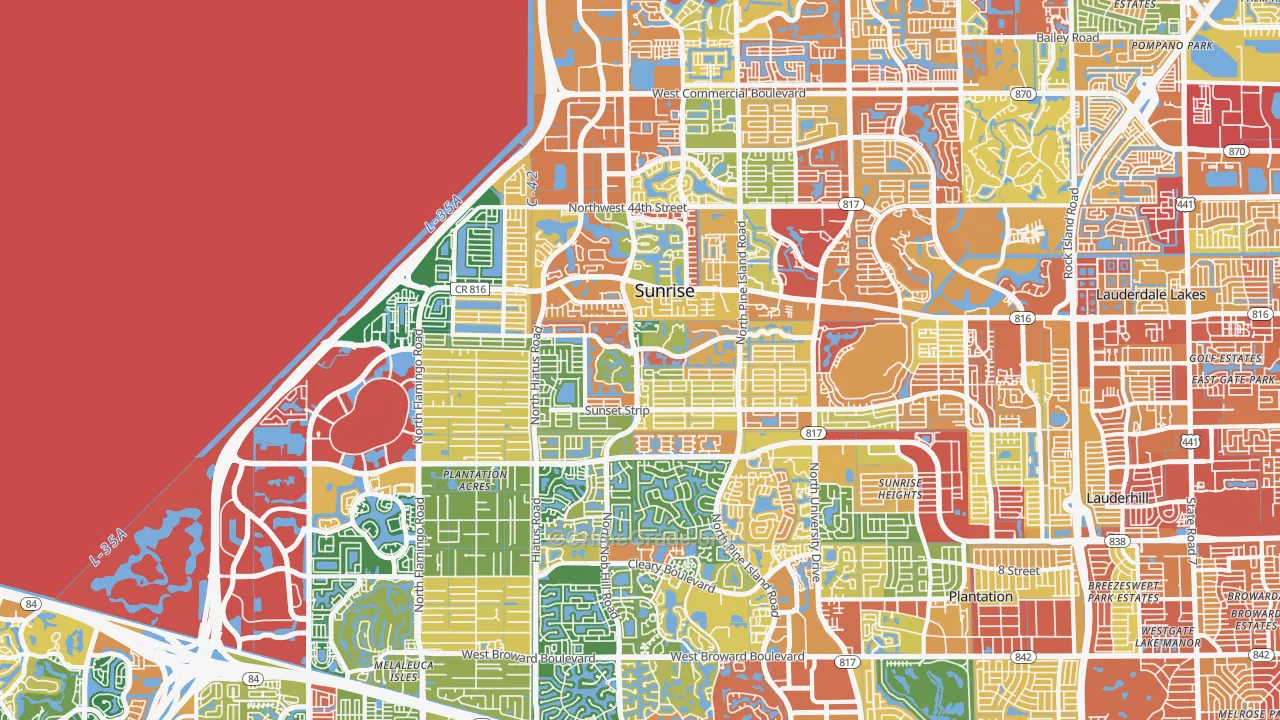 Sunrise, FL Map of Assault Rates