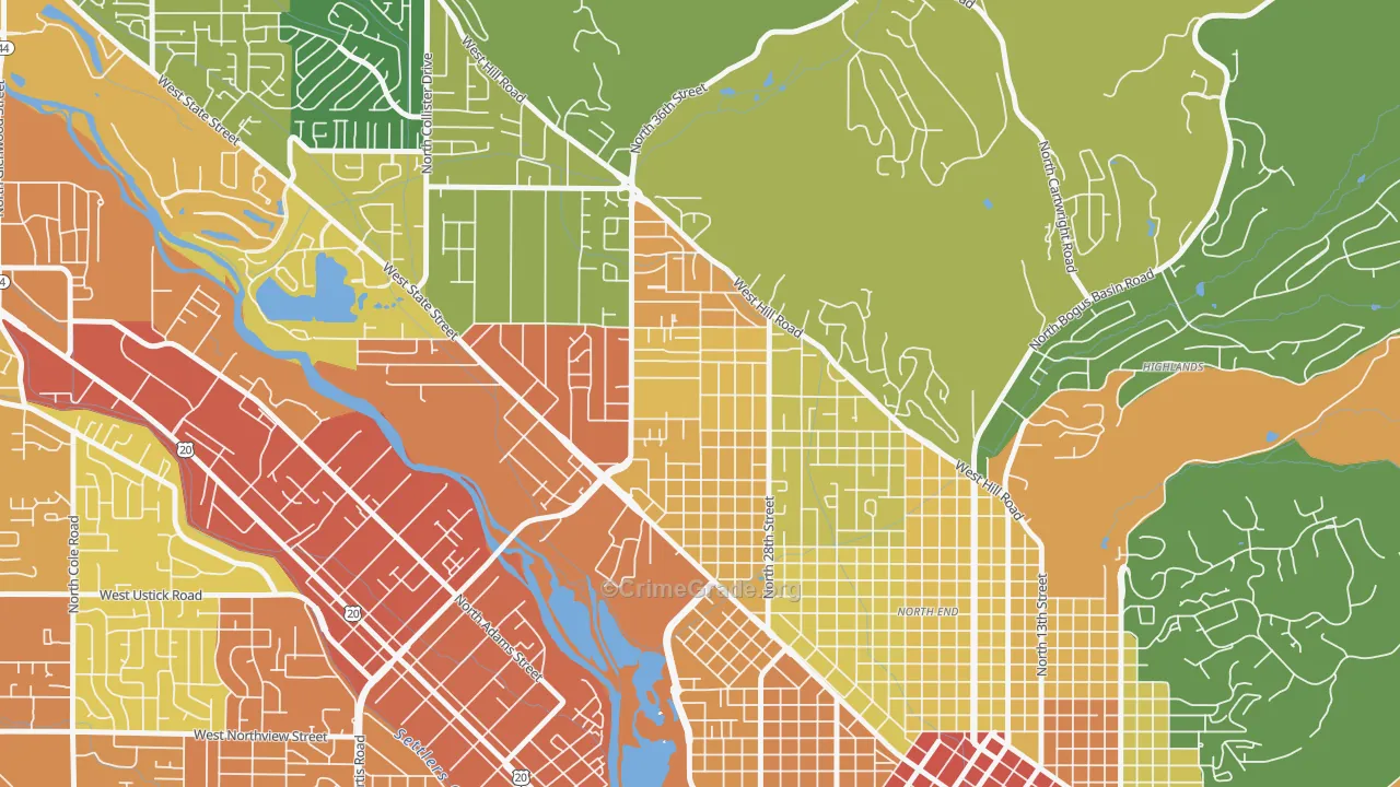 Sunset, Boise, ID Map of Assault Rates