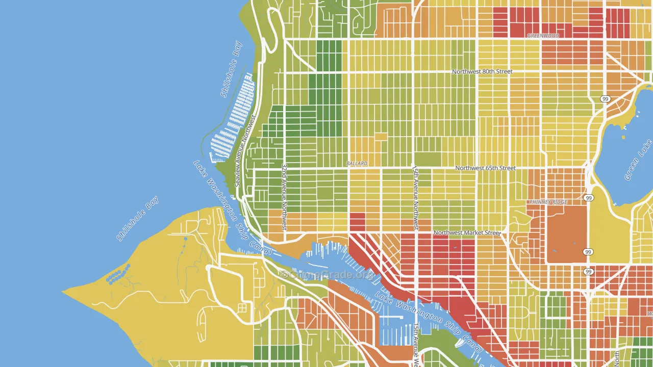 Sunset Hill, Seattle, WA Map of Assault Rates