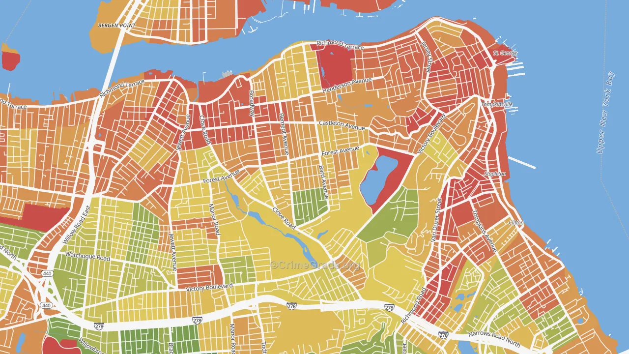 Sunset Hill, Staten Island, NY Map of Assault Rates