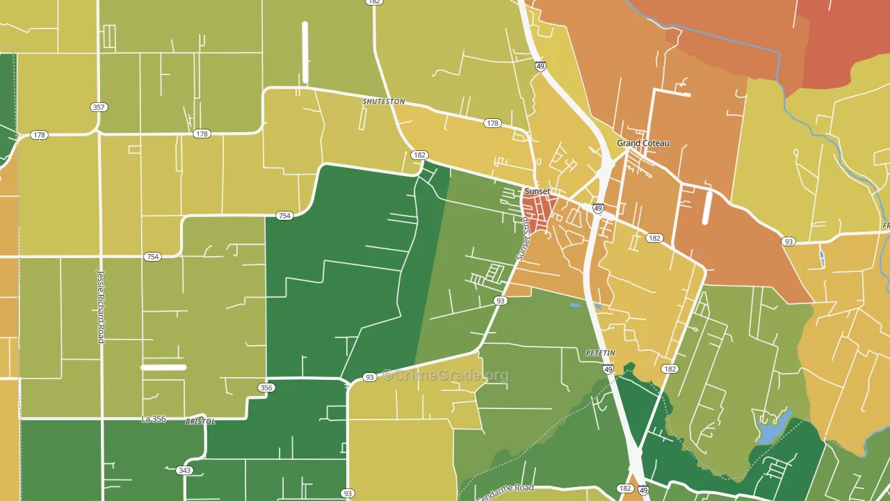 Sunset, LA Map of Assault Rates