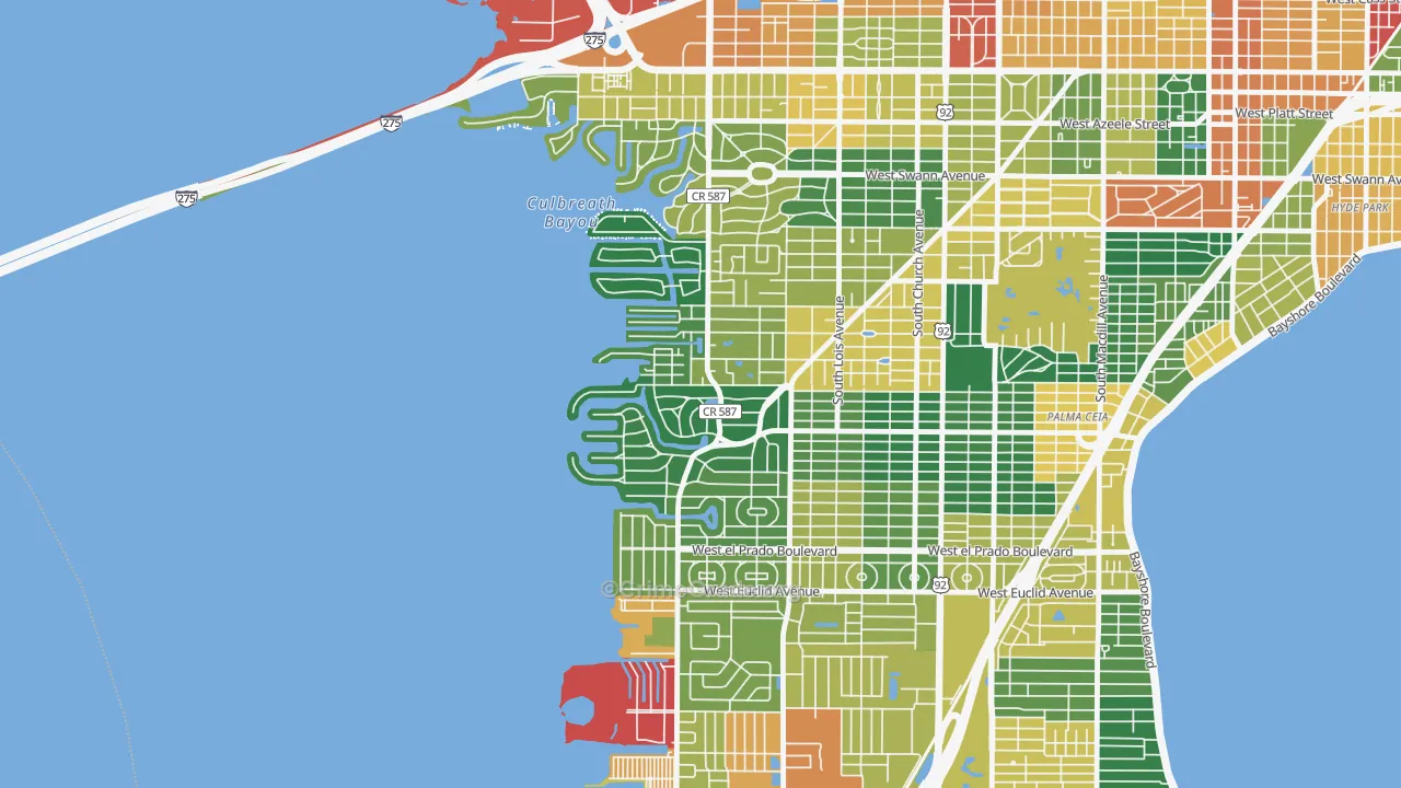 Sunset Park, Tampa, FL Map of Assault Rates