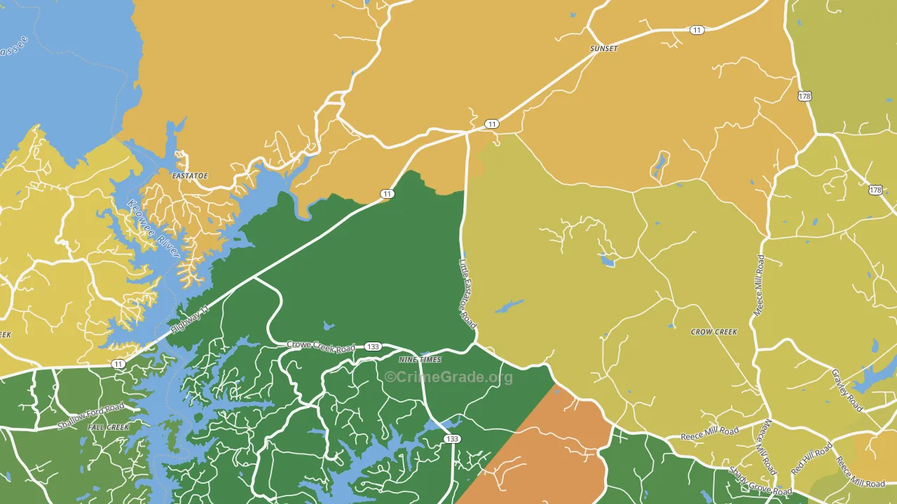 Sunset, SC Map of Assault Rates