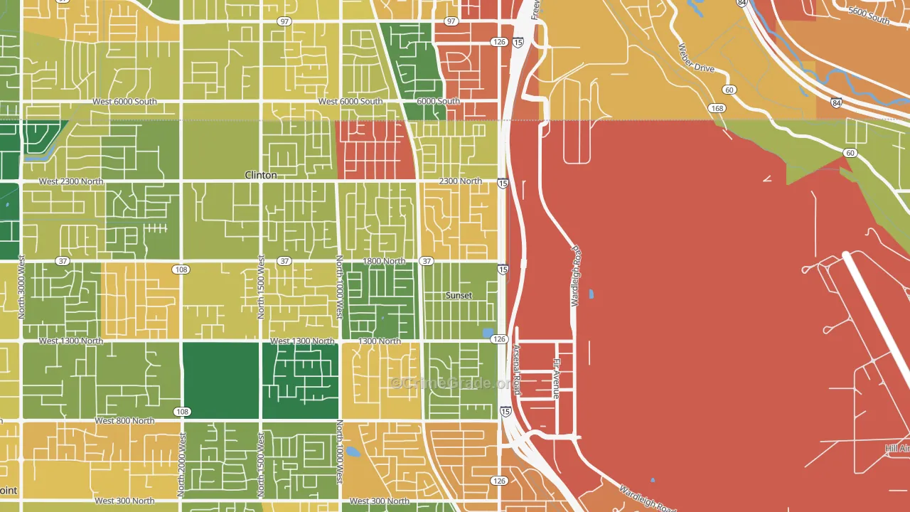 Sunset, UT Map of Assault Rates