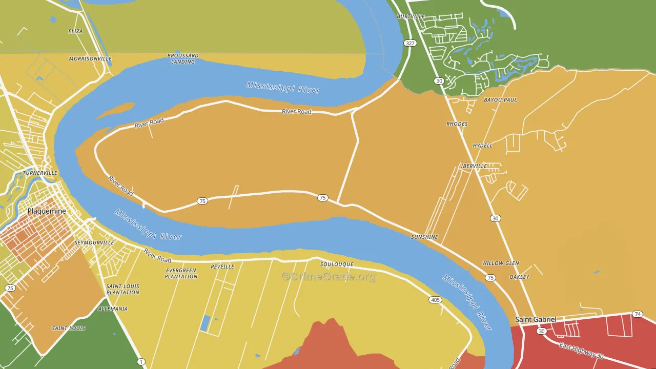 Sunshine, LA Map of Assault Rates