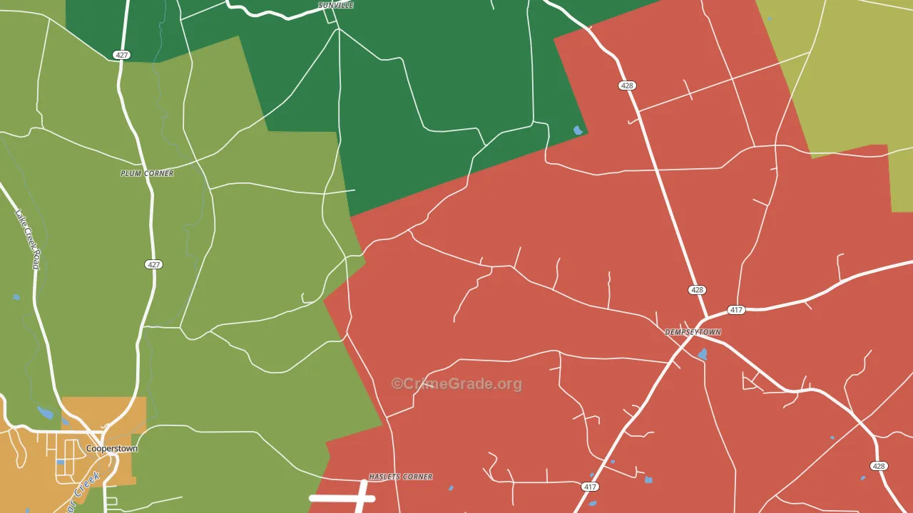 Sunville, PA Map of Assault Rates