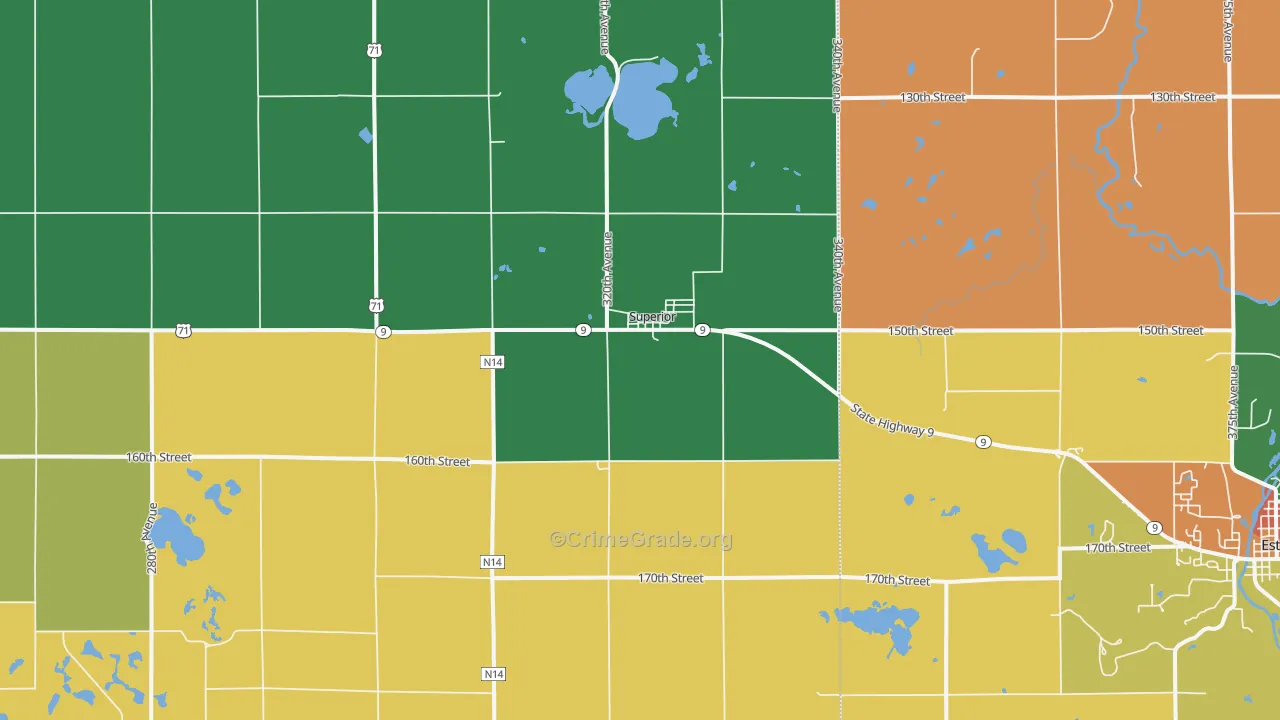 Superior, IA Map of Assault Rates