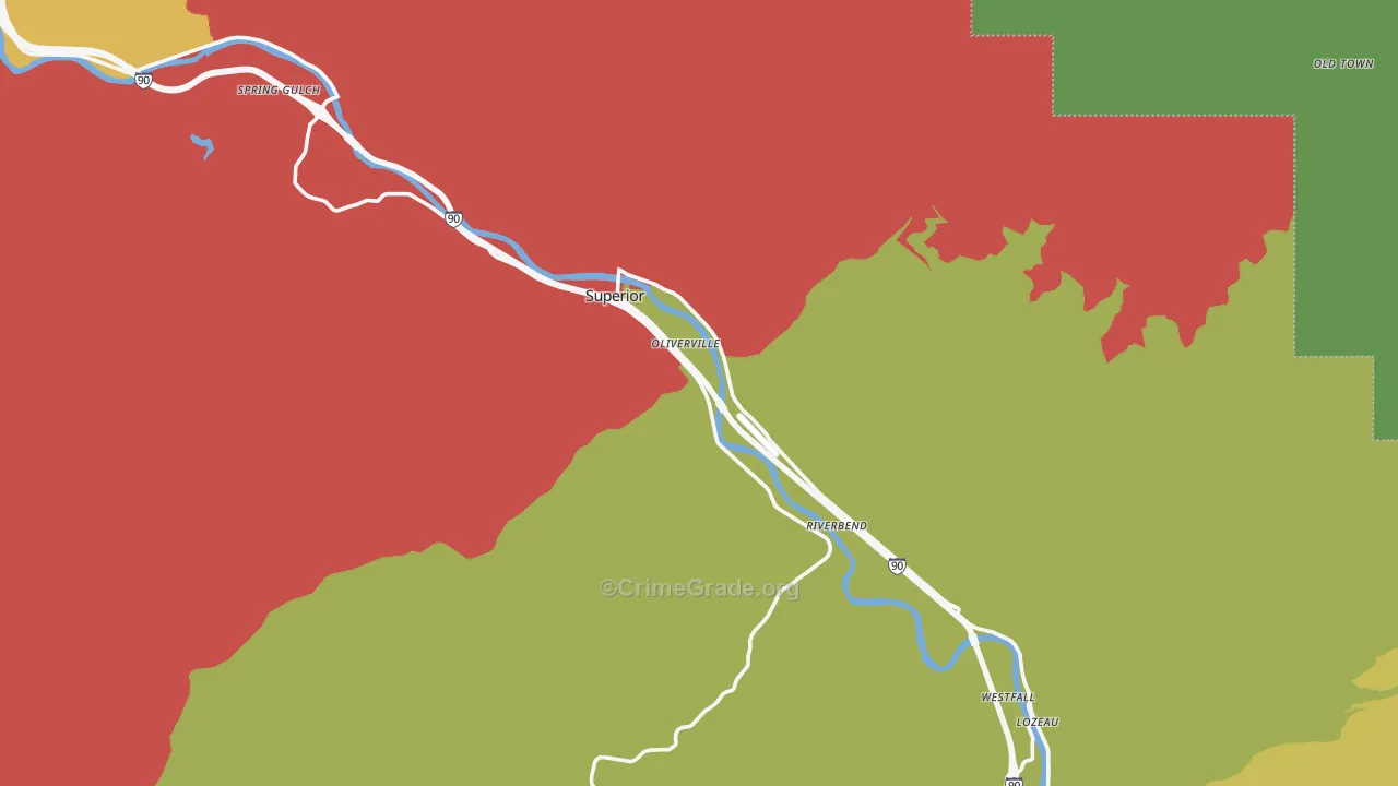 Superior, MT Map of Assault Rates