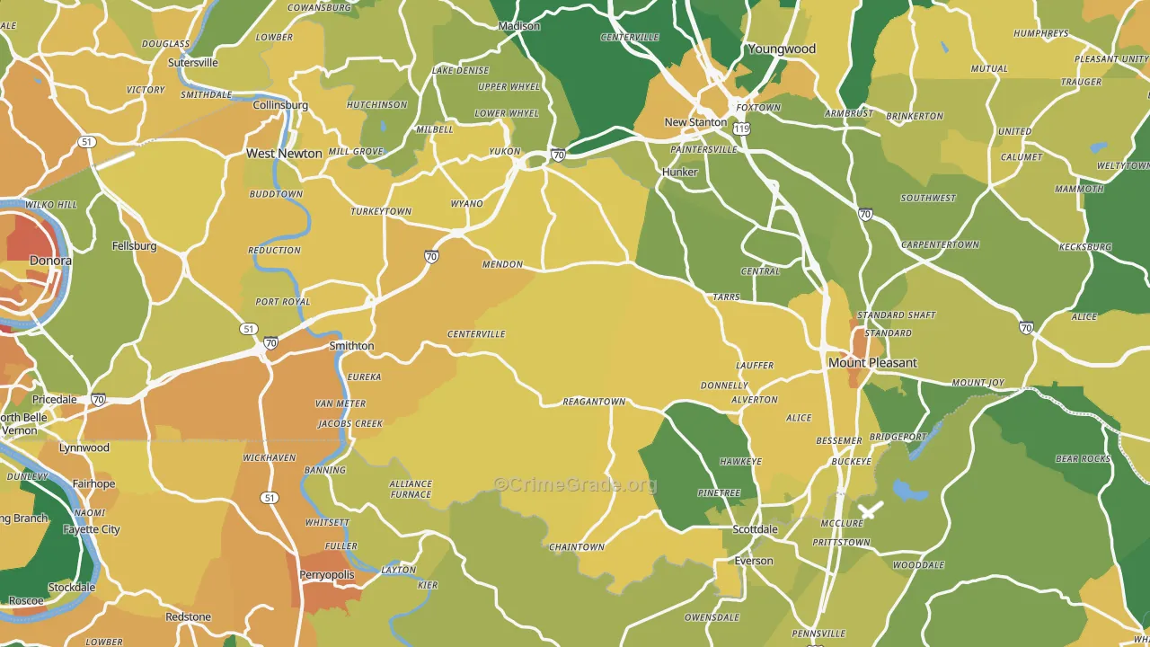 Superior, PA Map of Assault Rates