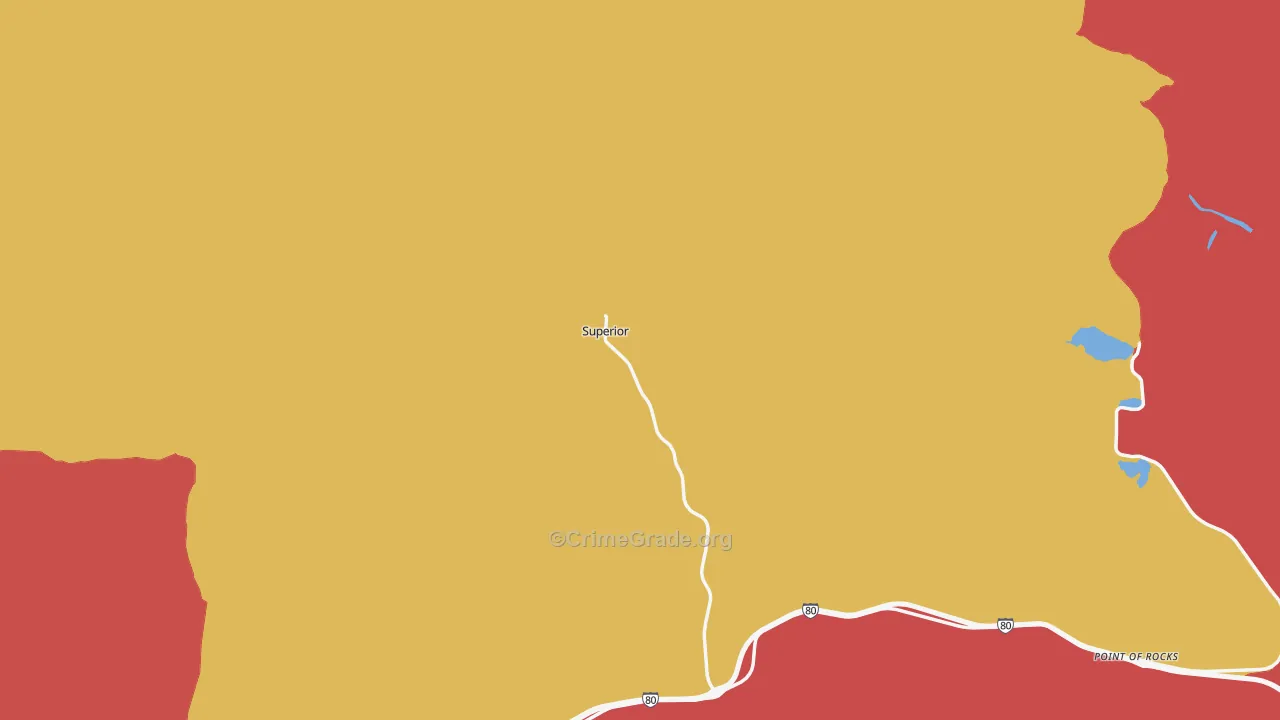 Superior, WY Map of Assault Rates