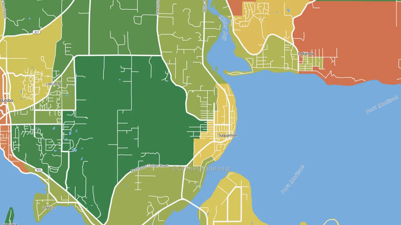 Suquamish, WA Map of Assault Rates