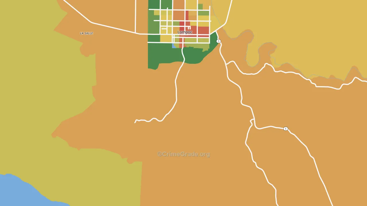 Surf, CA Map of Assault Rates