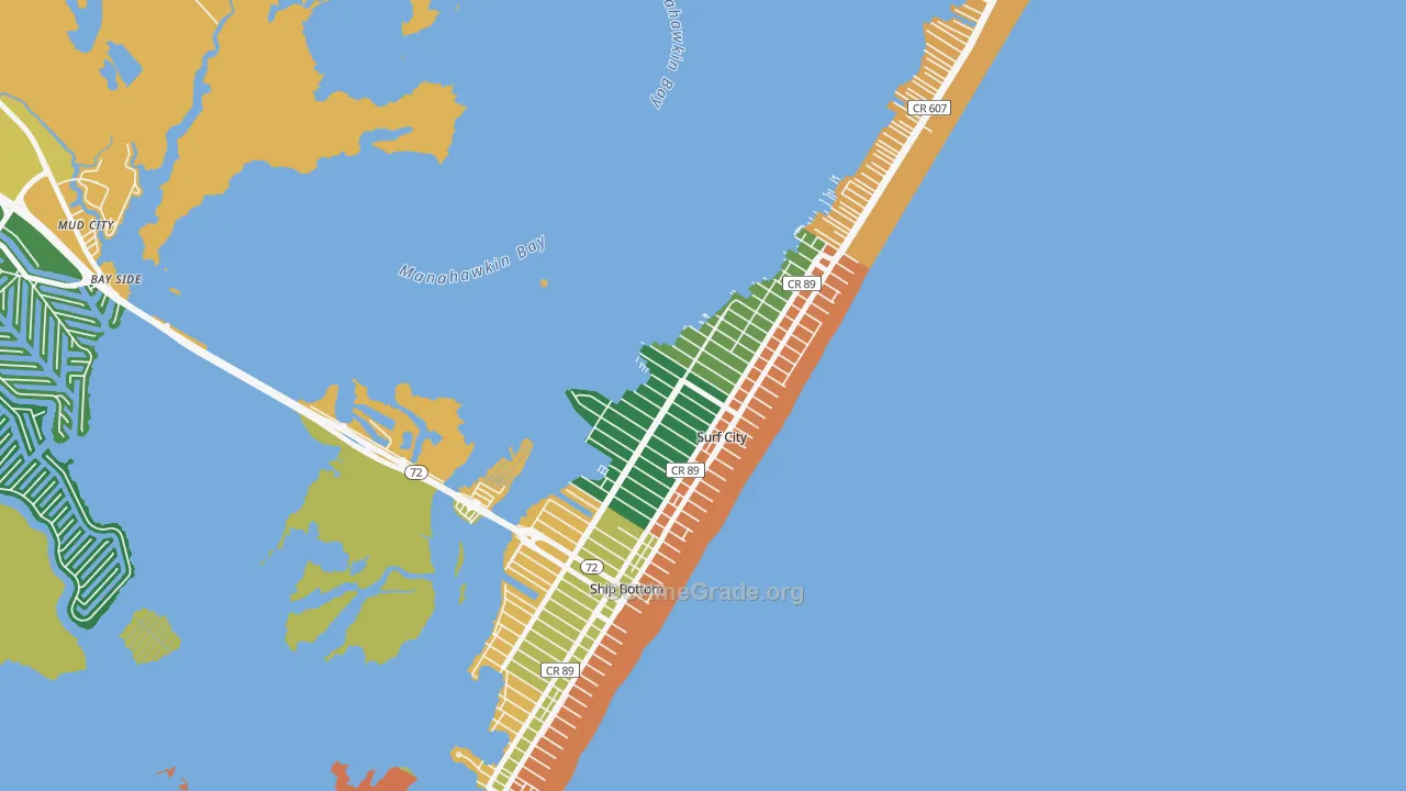 Surf City, NJ Map of Assault Rates