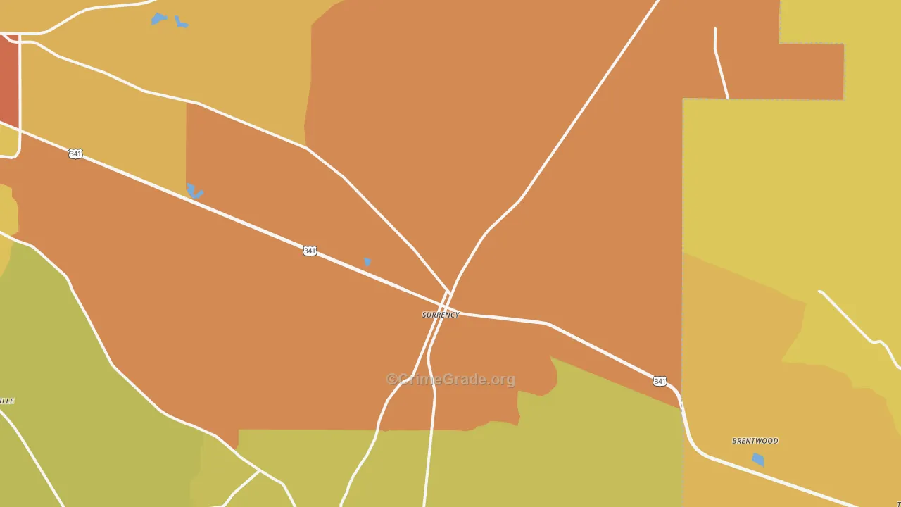 Surrency, GA Map of Assault Rates
