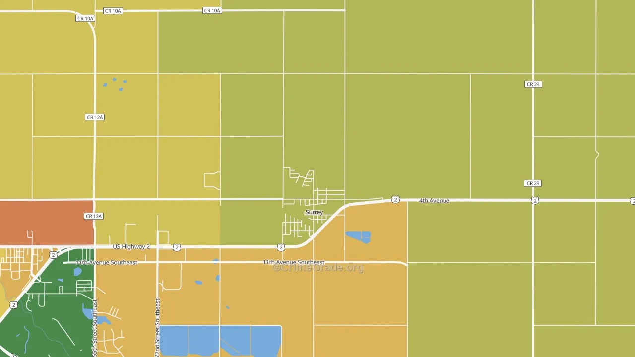 Surrey, ND Map of Assault Rates