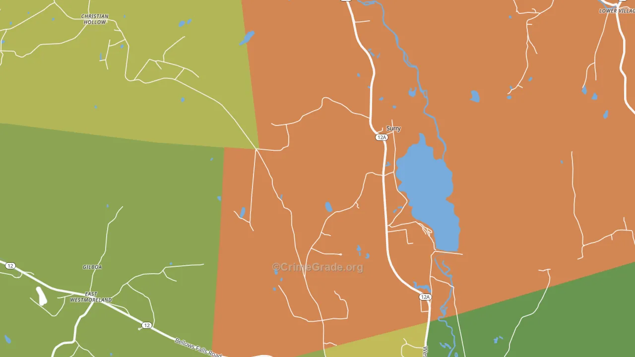 Surry, NH Map of Assault Rates