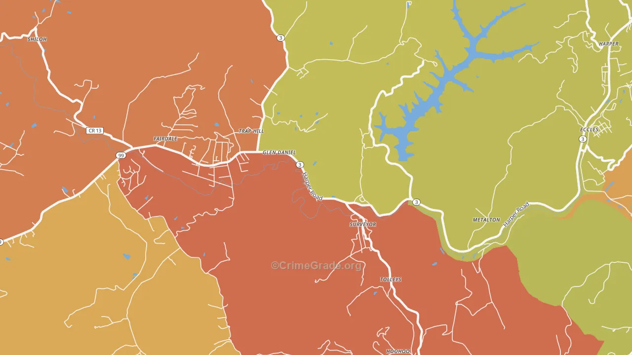 Surveyor, WV Map of Assault Rates