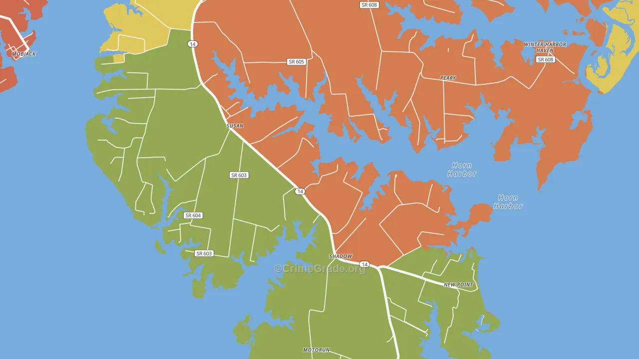 Susan, VA Map of Assault Rates