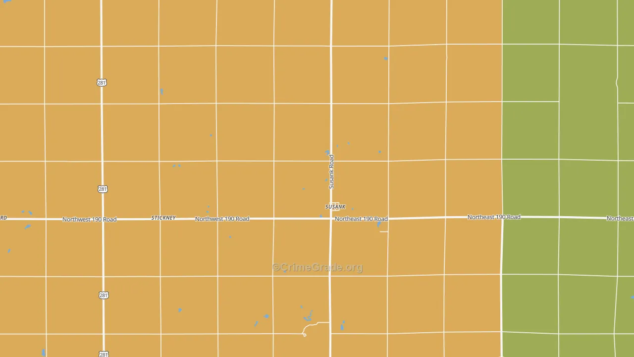 Susank, KS Map of Assault Rates