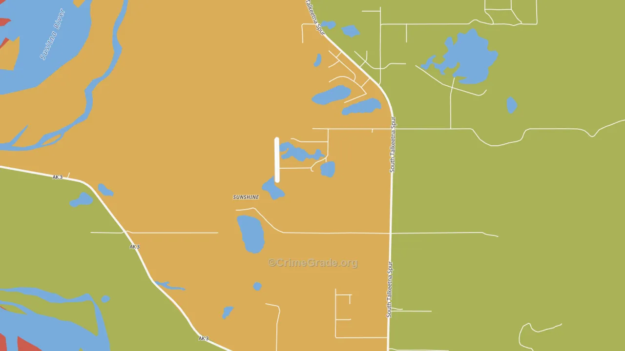 Susitna North, AK Map of Assault Rates