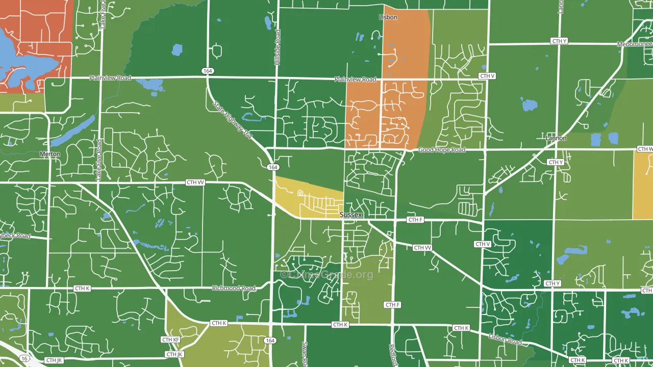 Sussex, WI Map of Assault Rates