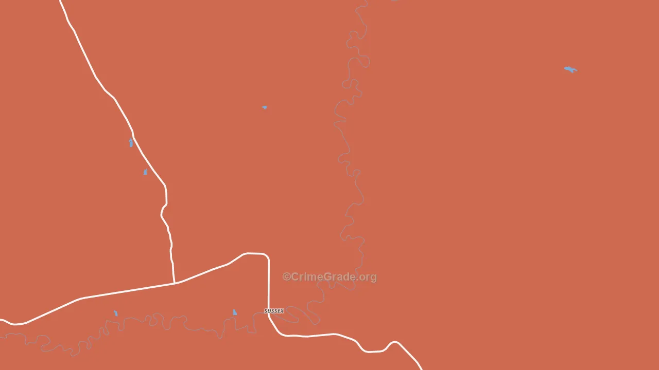 Sussex, WY Map of Assault Rates