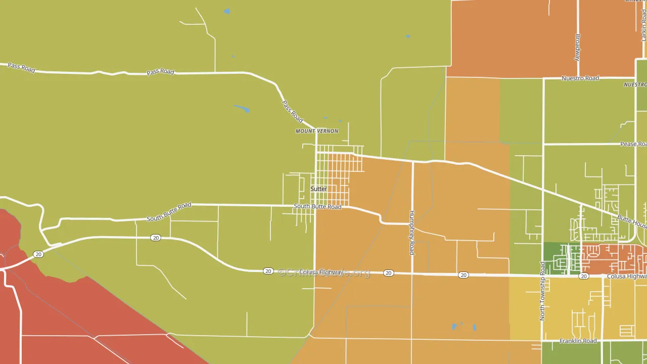 Sutter, CA Map of Assault Rates