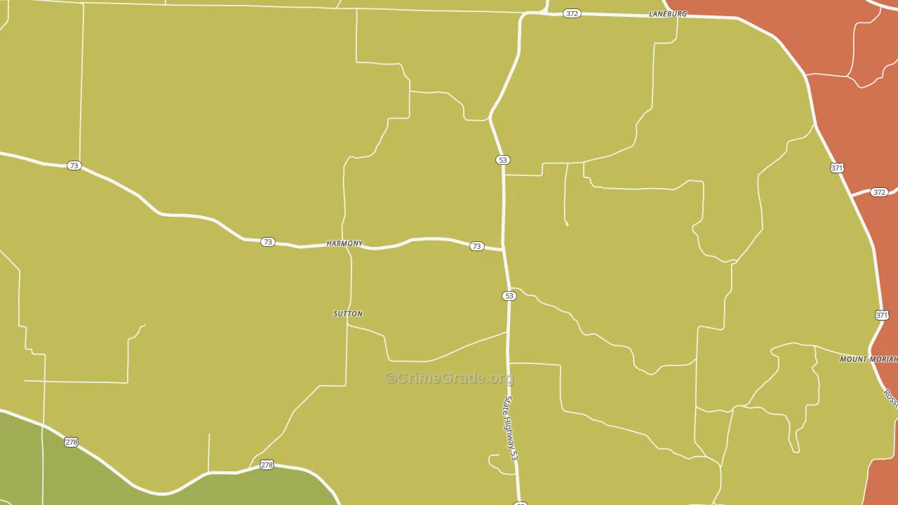 Sutton, AR Map of Assault Rates